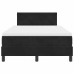 Lit Box Spring vidaXL avec Matelas et LED Noir 120x190 cm Velours