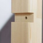 Etagère en bois massif blanc et bois naturel 39 x 137 x 146 cm