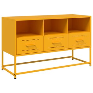 vidaXL Meuble TV jaune moutarde 100 5x39x60 5 cm acier