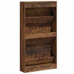 vidaXL Armoire à chaussures Chêne fumé 59x17x108 cm Bois d'ingénierie