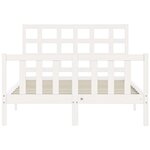 vidaXL Cadre de lit sans matelas blanc bois de pin massif