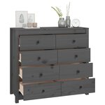 vidaXL Armoire latérale Gris 100x40x90 cm Bois de pin massif