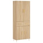 vidaXL Buffet haut Chêne sonoma 69 5x34x180 cm Bois d'ingénierie
