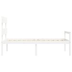 vidaXL Lit pour personne âgée sans matelas blanc bois massif
