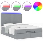 VidaXL Cadre de lit ottoman et matelas gris clair 140x190 cm tissu