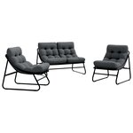 vidaXL Ensemble de canapé de jardin avec coussins en acier