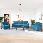 vidaXL Ensemble de canapés 4Pièces et coussins et traversins bleu velours