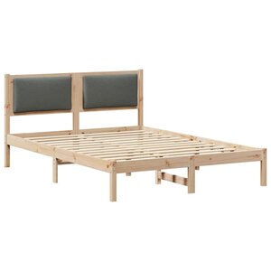 vidaXL Cadre de lit Gris foncé 135 x 190 cm Pin massif