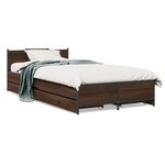 vidaXL Cadre de lit avec tiroirs sans matelas chêne marron 75x190 cm
