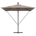 vidaXL Parasol banane à mât déporté Taupe 249 x 249 x 250 cm