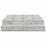 vidaXL Cadre de lit avec rangement Gris béton 226.5 x 135 x 31.5 cm