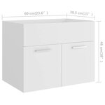 vidaXL Ensemble de meubles salle de bain 2 Pièces Blanc Bois d'ingénierie