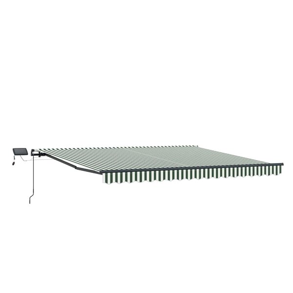 vidaXL Auvent Rétractable Vert et blanc 450 ×300 cm tissu