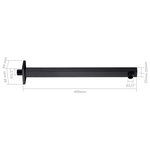 vidaXL Bras de support de douche Carré Inox 201 Noir 40 cm