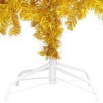 vidaXL Arbre de Noël artificiel pré-éclairé et boules doré 210 cm PET