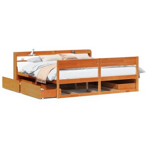 vidaXL Cadre de lit sans matelas cire marron 180x200cm bois pin massif