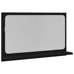 vidaXL Étagère Miroir Chêne noir 60 x 10 5 x 37 cm Bois d'ingénierie