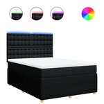 vidaXL Sommier à lattes de lit avec matelas Noir 140x190 cm Tissu