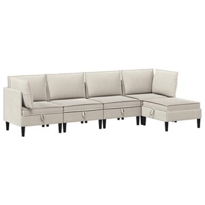vidaXL Ensemble de meubles pour le salon 5 Pièces Avoine Tissu