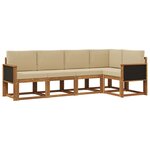vidaXL Ensemble de canapés d'extérieur 5 Pièces Naturel et Beige