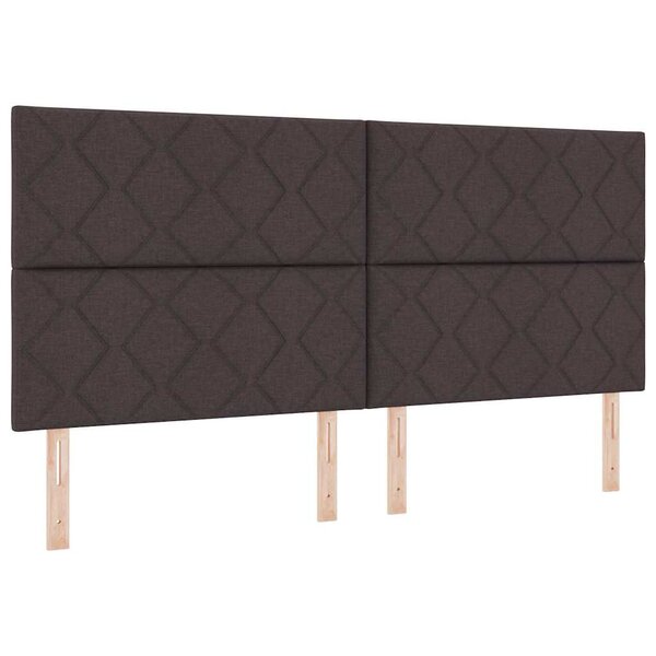 vidaXL Lit à ressorts avec matelas Marron foncé 200 x 200 cm tissu