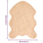 vidaXL Tapis en Peau de Mouton Synthétique Beige 80 x 120 cm Polyester