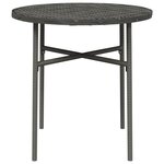 vidaXL Table à thé Gris 45 cm Résine tressée