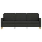 vidaXL Canapé à 3 places Noir 180 cm Tissu
