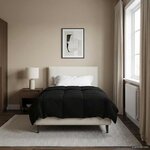 vidaXL Duvet complet toute l'année Noir 155 x 220 cm Microfibre