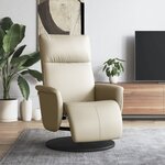 vidaXL Fauteuil inclinable avec repose-pieds crème similicuir