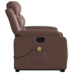 vidaXL Fauteuil inclinable de massage Marron Similicuir