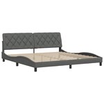 vidaXL Cadre de lit sans matelas gris foncé 200x200 cm tissu