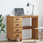 vidaXL Bureau 'ASKIM'avec tiroirs 95x40x75 cm en bois massif de pin