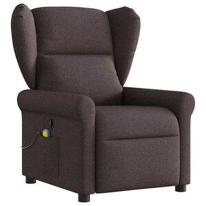 vidaXL Fauteuil de massage inclinable Marron foncé Tissu