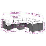 vidaXL Salon de jardin 12 Pièces avec coussins noir résine tressée
