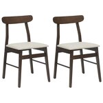vidaXL Chaise de salle à manger 2 Pièces Marron foncé et lumière