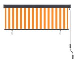 vidaXL Store roulant d'extérieur 160x250 cm Blanc et orange