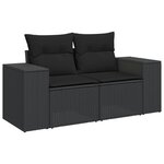vidaXL Salon de jardin 8 Pièces avec coussins noir résine tressée