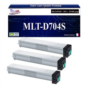T3AZUR - 3x Toners compatibles avec Samsung MLT-D704S MLTD704S pour Samsung MultiXpress SL-K3250NR SL-K3300NR SLK3250NR SLK3300NR