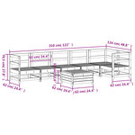 vidaXL Salon de jardin 7 Pièces blanc bois de pin massif