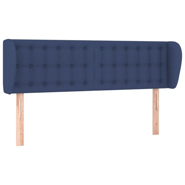 vidaXL Tête de lit avec oreilles Bleu 147x23x78/88 cm Tissu