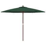 vidaXL Parasol de jardin avec mât en bois vert 299x240 cm