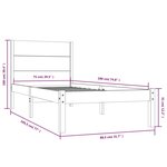 vidaXL Cadre de lit sans matelas blanc 75x190 cm bois massif