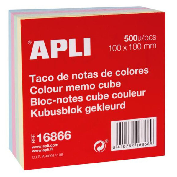 Notes En Cube Coleurs 100X100 500  Feuilles
