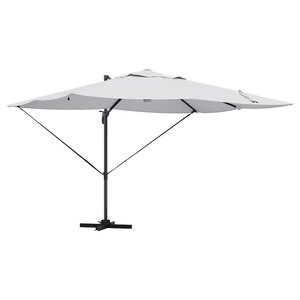 vidaXL Parasol Roma à Bras Déporté Beige et Noir 352 x 251 x 265 cm