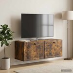 vidaXL Meuble TV mural Chêne fumé 78 5 x 31 x 30 cm Bois d'ingénierie
