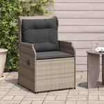 vidaXL Banc de jardin 2 Pièces Gris polyrotin