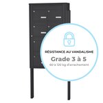 Bloc collectif Leabox  2x4  grade 3  simple face  Extérieur  fixation sur pieds à sceller   gris anthracite RAL 7016 finition brillante