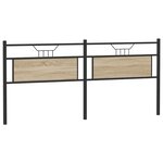vidaXL Tête de lit chêne sonoma 193 cm bois d'ingénierie et acier