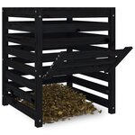 vidaXL Composteur Noir 63 5x63 5x77 5 cm Bois massif de pin